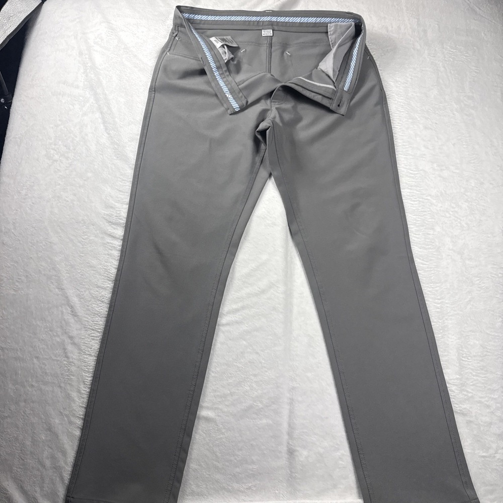 FootJoy Mens 5-Pocket Golf Pant Gray 4-Way Stretch W34 L32 EUC Flat Front